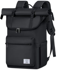 Lubardy Sac à Dos Homme Femme Résistant pour Ordinateur 17,3 Pouces Sac Roll-Top avec USB pour Travail Voyage École Lois