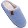 COFACE Chaussures de Maison Homme Hiver Chaussons Chauds en Mousse à Mémoire de Forme Bleu Clair Taille 44
