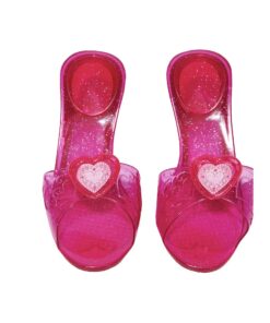 RUBIE'S Chaussures de Princesse Rose Enfants - Pour Déguisement Carnaval - Paillettes Médaillon Cœur - Taille Unique