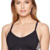 Adidas Training All Me 3 Stripes Bra Soutien-Gorge Femme Blanc ÉlégantStretch Élastique Confortableduring Sport