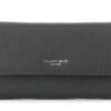 Flora & Co Portefeuille Femme Tout-en-Un Rabat Noir - Haute Capacité Similicuir Souple - Accessoire Chic pour Toutes Les