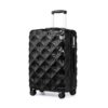 Valise British Traveller Moyenne Noir | Soute 57L Rigide Ultra Légère | Roulettes 360° & Serrure TSA