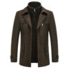 Manteau KUDORO Homme Laine Chaud Mi-Long Hiver Élégant Business