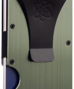 ROSM porte-feuille homme bloque RFID minimaliste en fibre de carbone et métal avec clip pour billets