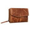 Portefeuille Femme Vintage en Cuir Véritable, Grande Pochette pour Dames - Porte-Monnaie en Cuir Marron Perugia