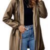 Geschallino Manteau Long et Léger pour Femme en Hiver Chauds à Capuche Doublé Sherpa Veste Chaud et Pratique