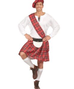 Déguisement écossais rouge et blanc pour homme occasion fête