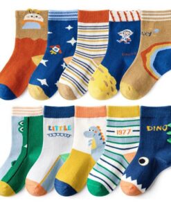 FedMois 10 paires chaussettes chaudes pour l'hiver en coton pour garçons et filles - socquettes enfant - taille unique