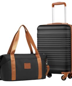 COOLIFE Valise Cabine Rigide TSA & Roulettes Jumelées pour Voyageurs Globe-trotteurs Bagages Globalement Ré recyclés