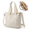 Aucuu Sac Fourre-Tout en Toile pour Femme, Sac à Bandoulière avec Sangle Réglable, Sac à Main pour Travail et Voyages