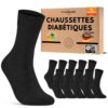 Chaussettes diabétiques sans élastique et sans coutureLot de 10 paires homme et femmeChicot et cotonOEKO-TEX STANDARD 10
