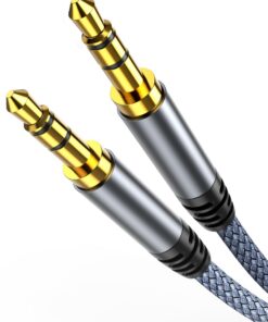 Câble Jack Audio Highwings |5mm Mâle vers Mâle 1.2m, Haute Qualité en Nylon Tressé, pour Casque et Voiture, Haut-parleur