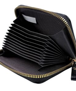 RUOJLING Porte-Cartes Cuir Homme Noiravec 11 Emplacements & Fermeture ÉclairAnti-Piratage RFID