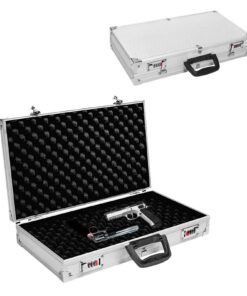 GYMAX Mallette Fusil Aluminium Sécurité Élevée, Mallette en Aluminium 134×35×12 CM, Valise Fusil pour Chasse et Tir, Séc