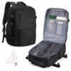 VECAVE Sac À Dos De Voyage Imperméable - Cabine Avion - 15.6 Pouces PC Compartiment - Noir Homme Et Femme