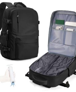 VECAVE Sac À Dos De Voyage Imperméable - Cabine Avion - 15.6 Pouces PC Compartiment - Noir Homme Et Femme
