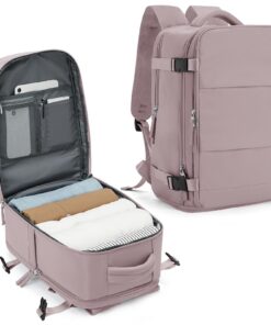 WEPLAN Bagage Cabine pour Voyage Ryanair Rose Clair - 20L pour Femme et Homme avec Compartiment à Chaussures & Sac à Dos