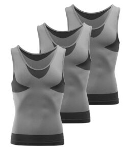 MEETWEE Débardeur Compression Homme Amincissant pour Hommes Maillot de Corps Minceur Ventre Plat Gilet Invisible