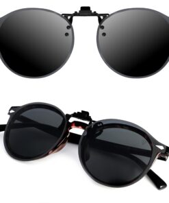 Clip Lunettes de Soleil Polarisées CREYESTAL pour Homme et Femme, Ultra Léger et Relevable, 100% Anti-UV et Certifié CE