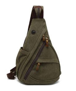 FANDARE Retro Sac de Poitrine Homme pour Affaires & Université - Sac À Dos Femme & Sling Bag - Toile - Sac d'Epaule & Sa