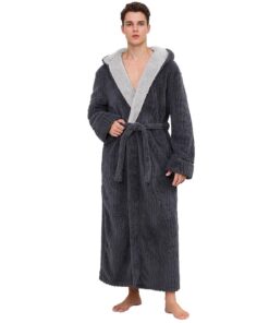 Robe de Chambre PUTUO Hiver Homme Peignoir Polaire Chaude Anniversaire Noël