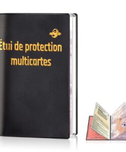 Jiawaggag Porte-Papiers Voiture 1 Pack Multicartes 4 Volets Étui Carte Grise 14,5x9,5cm pour Pochette Permis et Carte Gr