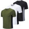 Tee-shirt sport Gaiatiger homme pour fitness respirant manches courtes séchage rapide running gym haute performance 3 pa