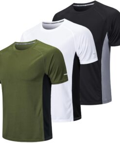 Tee-shirt sport Gaiatiger homme pour fitness respirant manches courtes séchage rapide running gym haute performance 3 pa