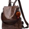 Sac à dos Étanche ECOTISH PU Cuir Femme Anti-Vol