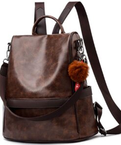 Sac à dos Étanche ECOTISH PU Cuir Femme Anti-Vol