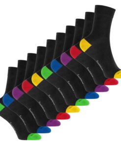 Chaussettes Footstar en coton pour enfants (10 paires) avec talon et pointe contrastés confortables et élégants
