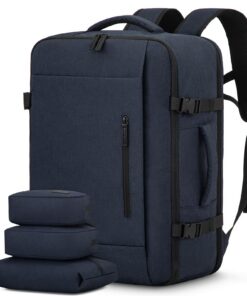 LOVEVOOK Sac à Dos Voyage Imperméable 45L pour Homme/Femme, Valise Cabine 55x35x25 cm - Sac Ordinateur 18 Pouces pour Af