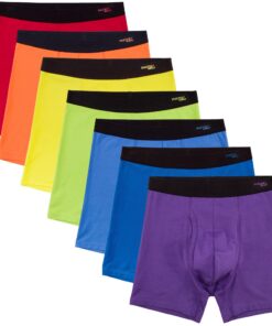 Coton Boxer Briefs INNERSY Arc-en-Couleur pour Hommes | Élasticité et Comfort | Paquet de 7 | Fly 3D Grand Size