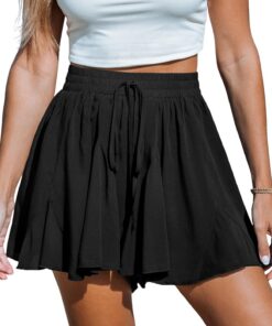CUPSHE Short ample décontracté à taille élastique pour femme - Jambe évasée - Confortable - Parfaits pour le weekend