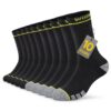 TUZHAW Chaussettes de Travail Homme OEKO-TEX STANDARD 100, Coton Noir en Éponge, Lot de 10, pour Homme et Femme, Idéales