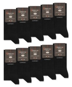 Chaussettes Coton Confort sockenkauf24 Homme et Femme (10 Pairs) Sans Elastique et Couture Élégantes