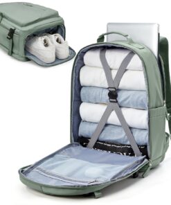 "Ordinateur imperméable Sac à dos femme 45x36x20 cm – Bagage cabine avec compartiment à chaussures"