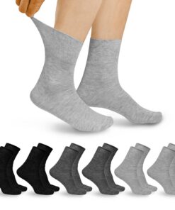 Chaussettes Diabétiques Aomig pour Homme et Femme -65% Coton, Sans Coutures, Matière Non Comprimante pour Pieds Gonflés,