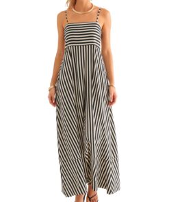 Robe longue d'été décontractée CUPSHE sans manches avec poches et col carré pour femme trends 2023 M-XXL
