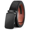 TANGCHAO Ceinture Hommes Reglable à Cliquet Boucle Automatique en Cuir Noir