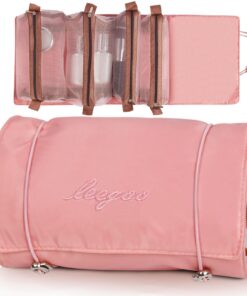 Trousse de toilette femme suspendible Aucuu, portable et multiple compartiments, idéale pour Voyage et Sortie
