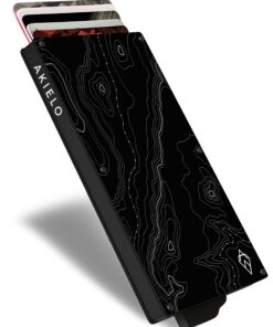 AKIELO Porte Cartes RFID Blocage – Protection Carte Bancaire sans Contact avec Coffret Cadeau (Collection Alpha)