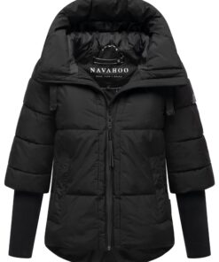 Veste d'hiver modernes Navahoo pour femme - Veste matelassée chaude avec capuche - Taille de la couche XIV XS-3XL - Cœur