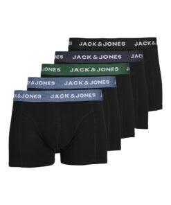 JACK & JONES Jacsolid Trunks 5 Pack OP Caleçon Boxeur Homme Élégant et Pratique pour Sport et Loisirs Lots de 5 Couleurs