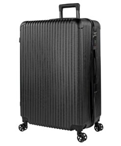 Valise ITACA Grande Taille 23Kg Rigide Spacieuse XL Noir pour Voyages Longs et Séjours ÉtendusUltra Résistante