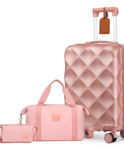 Sea Choice Valise Cabine 55 cm Rigide en ABS avec 8 Roues Multidirectionnelles, Serrure TSA et Trousse de Toilette - Set
