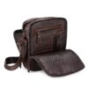 BAIGIO Sac à Bandoulière en Cuir Vrai pour Homme - Sac Croisé Vintage Idéal pour Travail et Voyage