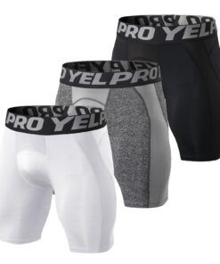 Short de compression Ruowuhen Lot de 3 Séchage rapide Court Collant Homme Fitness Cyclisme