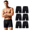 ZAKASA Caleçons Homme Boxer Bambou Ultra Doux et Respirant Ajustés Lot de 6 Braguette Ouverte