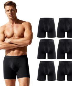 ZAKASA Caleçons Homme Boxer Bambou Ultra Doux et Respirant Ajustés Lot de 6 Braguette Ouverte